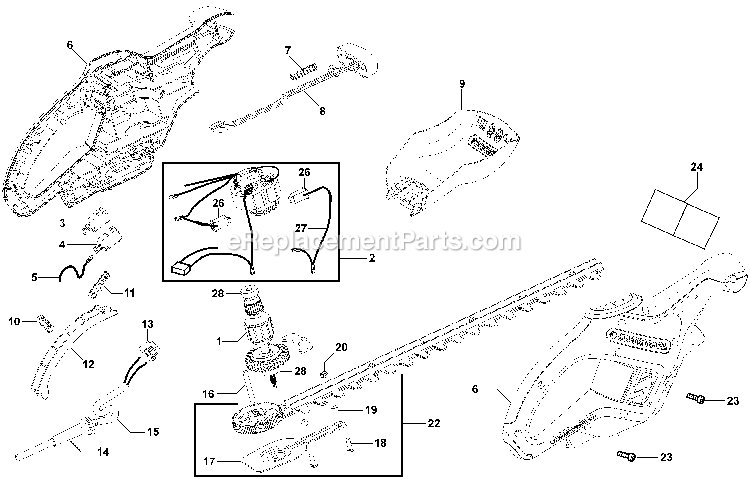 Black and Decker HT420-AR (Type 1) Hedge Trimmer Power Tool Page A Diagram